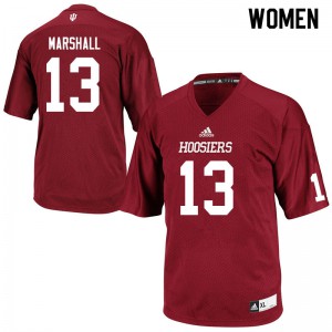 Women Indiana University #13 Miles Marshall Crimson NCAA Jerseys 344833-523