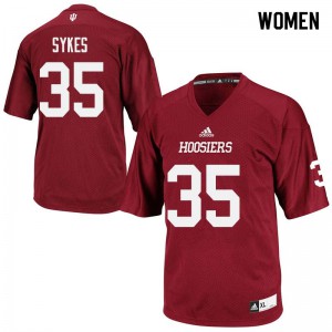 Women Indiana #35 Nile Sykes Crimson Stitched Jersey 328627-121