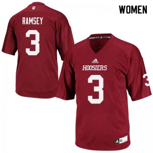 Women Hoosiers #3 Peyton Ramsey Crimson University Jersey 134802-160