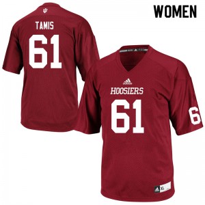 Women's Indiana University #61 Ricky Tamis Crimson Stitched Jerseys 383573-605