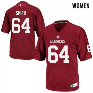 Women's Hoosiers #64 Ryan Smith Crimson Embroidery Jerseys 652830-171