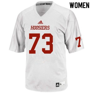 Women's Indiana Hoosiers #73 Tim Weaver White Embroidery Jerseys 227684-415