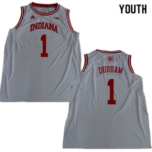 Youth Indiana #1 Aljami Durham White Player Jerseys 279191-159