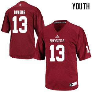Youth Indiana University #13 Brandon Dawkins Crimson Football Jersey 605182-436