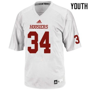 Youth Indiana University #34 Cam Jones White Stitch Jersey 441993-475