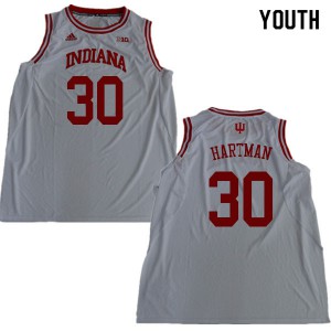 Youth Indiana Hoosiers #30 Collin Hartman White Stitched Jersey 758849-188