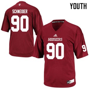Youth Hoosiers #90 Connor Schneider Crimson NCAA Jerseys 374634-791