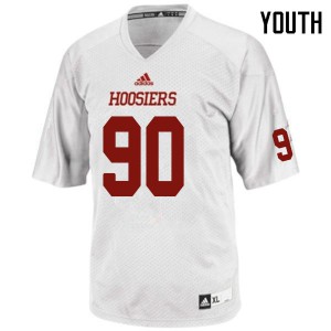 Youth IU #90 Connor Schneider White Stitched Jerseys 177131-952