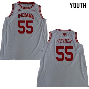 Youth Indiana Hoosiers #55 Evan Fitzner White Stitch Jerseys 236559-976
