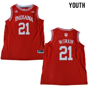 Youth Hoosiers #21 Freddie McSwain Red Official Jersey 475698-527