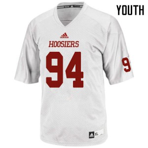 Youth Indiana #94 Haydon Whitehead White Embroidery Jersey 972198-116