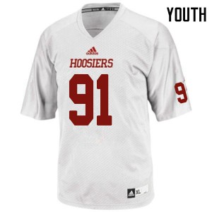 Youth Hoosiers #91 Jacob Robinson White Football Jerseys 495609-728