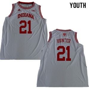 Youth IU #21 Jerome Hunter White NCAA Jerseys 105497-194