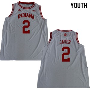 Youth Indiana University #2 Johnny Jager White Stitch Jersey 762171-637