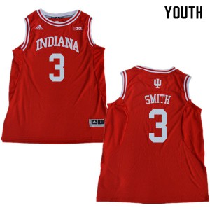Youth Hoosiers #3 Justin Smith Red Stitch Jerseys 729142-621