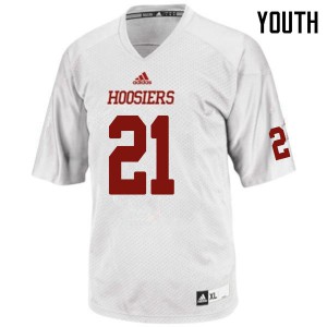 Youth Indiana #21 LaDamion Hunt White Football Jersey 328663-711
