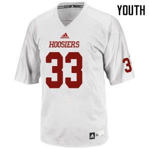 Youth Indiana University #33 Ricky Brookins White Football Jerseys 175542-819