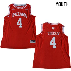 Youth Indiana #4 Robert Johnson Red NCAA Jerseys 996409-975
