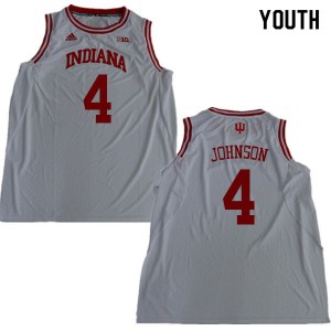 Youth IU #4 Robert Johnson White Official Jersey 888359-895