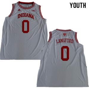 Youth Indiana University #0 Romeo Langford White Stitch Jersey 556646-811