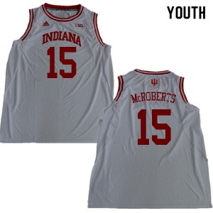 Youth Indiana #15 Zach McRoberts White Basketball Jerseys 402384-537