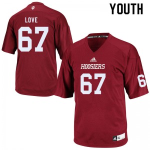 Youth Hoosiers #67 Christian Love Crimson Player Jerseys 282019-154