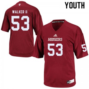 Youth IU #53 Stephen Walker II Crimson Football Jersey 506057-615