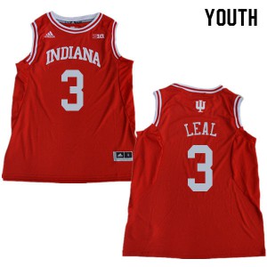 Youth Indiana #3 Anthony Leal Red Embroidery Jersey 668273-284