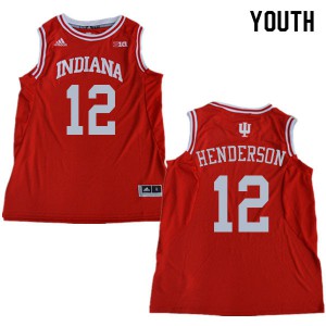 Youth Indiana #12 Jacquez Henderson Red Stitch Jerseys 649071-676