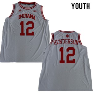 Youth Indiana #12 Jacquez Henderson White Player Jersey 115171-988