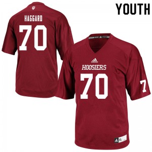 Youth IU #70 Luke Haggard Crimson Player Jersey 247293-345