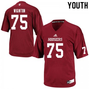 Youth Hoosiers #75 Luke Wiginton Crimson NCAA Jersey 497475-955