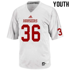 Youth Indiana #36 Nicholas Grieser White Official Jerseys 401812-461