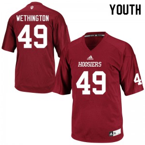 Youth Hoosiers #49 Brett Wethington Crimson Player Jersey 692020-717
