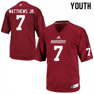 Youth Indiana Hoosiers #7 D.J. Matthews Jr. Crimson NCAA Jerseys 946323-374