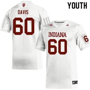 Youth Indiana University #60 Dalton Davis White NCAA Jerseys 906356-968