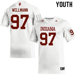 Youth Indiana University #97 Jake Wellmann White Official Jerseys 651688-189