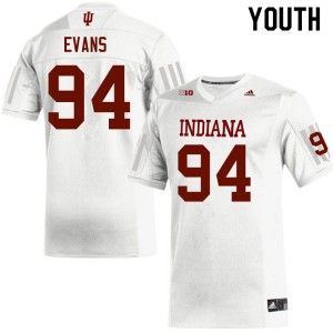 Youth Indiana University #94 James Evans White Player Jersey 326366-440