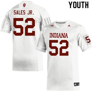 Youth Indiana #52 Joshua Sales Jr. White University Jerseys 529310-713