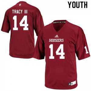 Youth Indiana #14 Larry Tracy III Crimson Official Jersey 929064-164