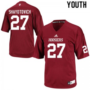 Youth Indiana #27 Luke Shayotovich Crimson Official Jersey 107328-460
