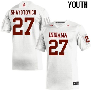 Youth IU #27 Luke Shayotovich White Football Jerseys 840734-411
