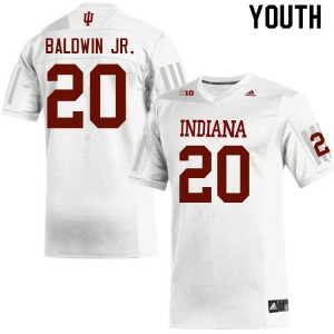 Youth Hoosiers #20 Tim Baldwin Jr. White Football Jersey 230481-382