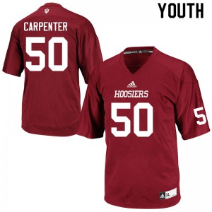 Youth Indiana Hoosiers #50 Zach Carpenter Crimson Stitch Jerseys 944807-215