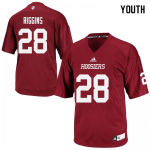 Youth Indiana Hoosiers #28 A'Shon Riggins Crimson Embroidery Jerseys 854997-654