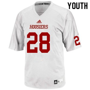 Youth Hoosiers #28 Charlie Spegal White Football Jersey 362173-750