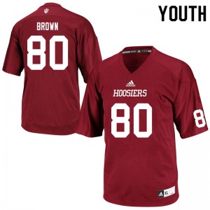 Youth Indiana University #80 Da'Shaun Brown Crimson Official Jersey 171301-547