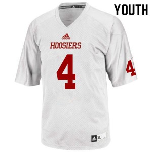 Youth Hoosiers #4 David Baker White Official Jerseys 195143-281