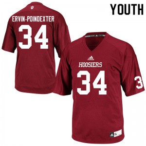 Youth IU #34 Davion Ervin-Poindexter Crimson Stitched Jerseys 917116-738