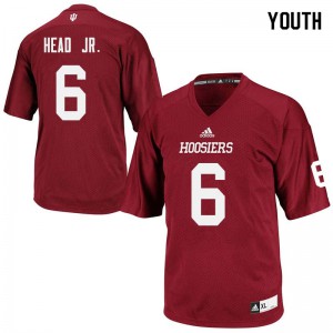 Youth Indiana University #6 James Head Jr. Crimson Football Jersey 539280-804